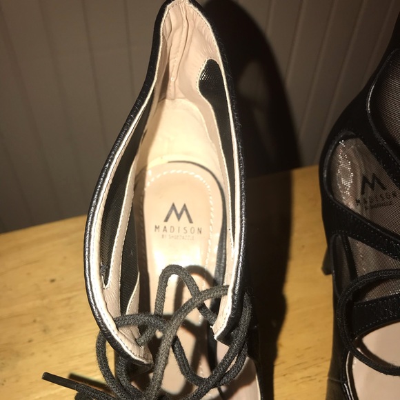 MADISON by SHOEDAZZLE Lace Up Heels w/Mesh Inserts - Picture 3 of 5